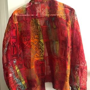 Women’s sheer button blouse